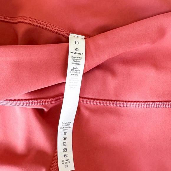 LuluLemon Wunder Under Low Rise 28” Tight Full on Luxtreme - Brick Rose Size 10 - Picture 3 of 6